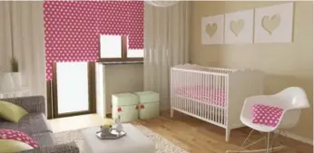  ?? DREAMSTIME ?? When decorating a nursery, use bright pink sparingly, to accent. Good options are bedding or window treatments.