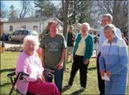  ?? CAROL HARPER — ?? Martha Pelton, seated on the left, turns 100 years old on Feb. 22. Friends and family members greeted her at an open house in her honor on Feb. 19, 2017, at her home on Central Drive in Amherst.