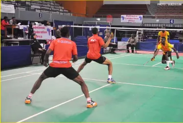  ??  ?? FACING ADVERSITY: The Botswana Badminton team is currently facing tough rivals at the ongoing All Africa U19 tournament in Benin