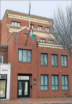  ?? AP ?? EDIFICIO. La bandera palestina en la capital norteameri­cana.