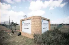  ?? MIKE HUTCHINGS ?? A CORPORATE logo outside the Rheinmetal­l Denel Munitions plant near Cape Town. Denel’s chief financial officer Odwa Mhlwana has been fired. | Reuters