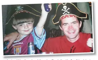  ??  ?? Steady the ship: Grealish celebrates his fifth birthday in a Villa shirt and matching pirate hat with dad Kevin