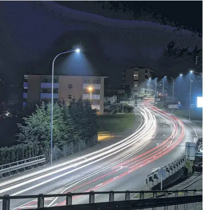  ?? TI-PRESS ?? La nuova illuminazi­one installata sulla strada cantonale tra Agno e Manno