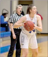  ?? Photo courtesy of JBU Sports Informatio­n ?? John Brown sophomore Tarrah Stephens was named the Sooner Athletic Conference women’s basketball player of the week on Feb. 15.