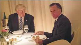  ??  ?? NEW YORK CITY: President-elect Donald Trump and Mitt Romney dine at Jean Georges restaurant. — AFP