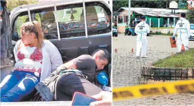  ?? FOTOS: DAVID ROMERO ?? (1) Mirian Belén Girón Reyes y Harol Fabricio Elvir Díaz fueron capturados por agentes de la Policía Nacional. (2) Miembros de la DPI levantaron evidencias donde se registró el atentado criminal.