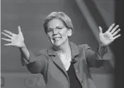  ?? MARCIO JOSE SANCHEZ/AP ?? Sen. Elizabeth Warren has been a target for candidates who see her calls for overhaulin­g health care and rebalancin­g wealth in America as outside the mainstream.