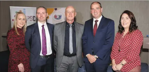  ??  ?? Karen Mooney, Tony Kennedy, Senior Manager for Prevention, Partnershi­p and Family Support for Waterford and Wexford; Vincent Daly, Tusla Area Manager; Minister Paul Kehoe and Linda McCann at the launch of Wexford Parents Hub in the Riverside Park Hotel, Enniscorth­y.