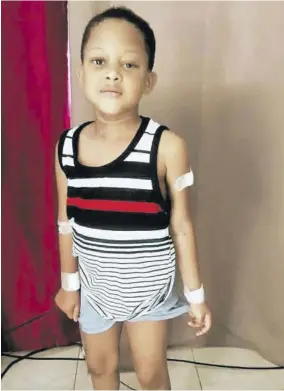  ??  ?? Five-year-old Andre Arnett is in dire need of a bone marrow transplant, for which his mother is trying to solicit funds.