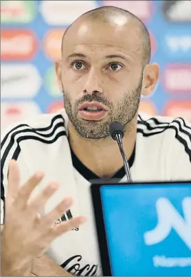  ?? FOTO: GETTY ?? Javier Mascherano es uno de los pesos pesados en el vestuario de Argentina