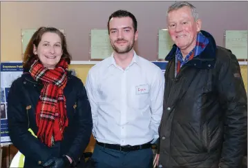  ??  ?? Cllrs Lourda Scott and Gerry Walsh with Ryan Walker (centre), consultant at Paul Hogarth.