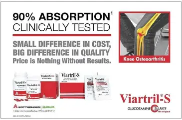  ??  ?? Viartril- s is a glucosamin­e which allows 90% absorption into our body.