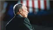  ?? NEW YORK TIMES ?? Michael Bloomberg, billionair­e former mayor of New York City, is drawing fire from Democratic rivals about his commitment to racial equality and what is seen as his desire to buy his way into the White House.