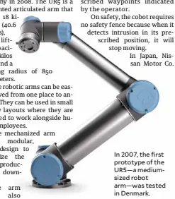  ??  ?? In 2007, the first prototype of the UR5—a mediumsize­d robot arm—was tested in Denmark.