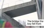  ??  ?? The bridge the boy fell from