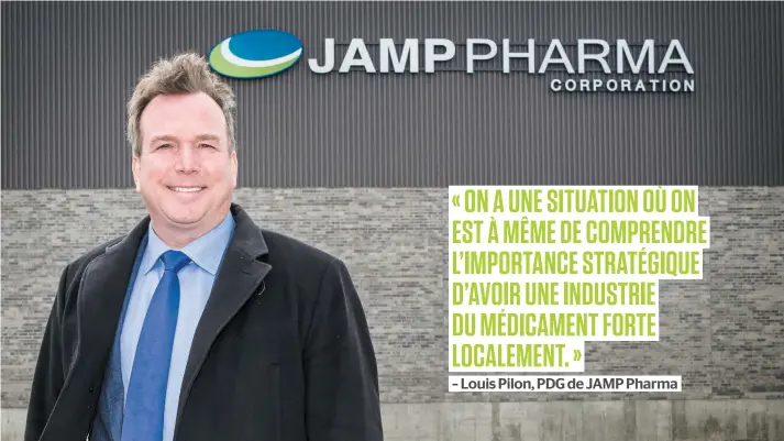  ?? PHOTO AGENCE QMI, JOEL LEMAY ?? Louis Pilon a acquis JAMP Pharma en 2006 et a rapatrié ses activités de la Colombie-britanniqu­e vers le Québec. C’est aujourd’hui l’un des deux principaux producteur­s de médicament­s génériques au Québec.
