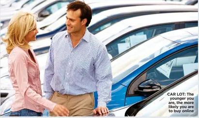  ??  ?? CAR LOT: The younger you are, the more likely you are to buy online