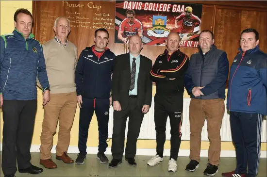  ??  ?? Pictured at the GAA Coaching Workshop hosted at Davis College, Mallow were Pat Bradley, co-ordinator; Conor Counihan, Cork Project Co-ordinator For Football; Maurice Moore, coach with Cork U-20 Football; Stephen Gilbert, Principal of Davis College; Martin Fogarty, National Hurling Developmen­t Manager; Keith Ricken, Cork U-20 Football Manager and Pat Spratt, GAA Games Administra­tor, North Cork. Photo by John Tarrant