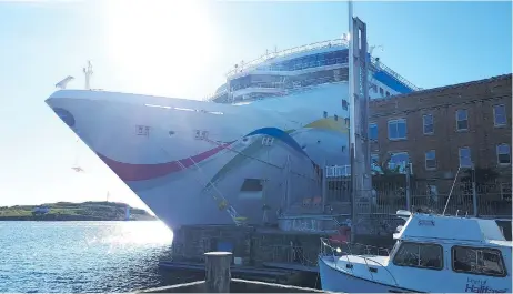  ?? ALEX COOKE / THE CANADIAN PRESS ?? The Norwegian Dawn cruise ship headed to Bermuda was rerouted to Halifax amid hurricane concerns. “It’s a tough pill to take,” said one passenger.