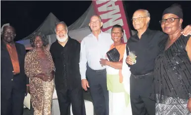  ?? PHOTO BY MARCIA ROWE ?? (From left), Pernel Charles, Lorna Golding Ernie Smith, Bruce Golding, Charmaine Limonius Dr Horace Golding and Janet Smith, at the recent media launch for the September 29,concert.