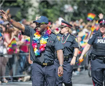  ?? ERNEST DOROSZUK / POSTMEDIA NEWS FILES ?? Toronto Police Chief Mark Saunders at last year’s Pride Parade.