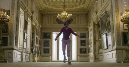  ??  ?? Below: The future Diana, Princess of Wales (played by Emma Corrin) skates through Lancaster House (left), the real mansion that serves as Buckingham Palace on Netflix’s The Crown.