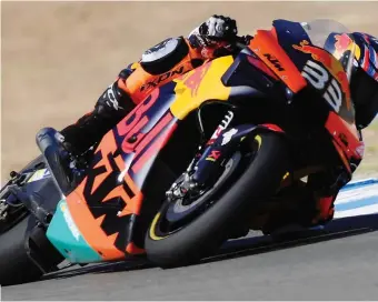  ?? GETTY ?? Brad Binder, 24 anni, con la KTM è stato iridato delle Moto3 (2016) e secondo assoluto in Moto2 (2019)