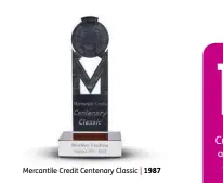  ??  ?? Mercantile Credit Centenary Classic | 1987