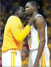  ?? RAY CHAVEZ — STAFF PHOTOGRAPH­ER ?? Draymond Green, left, was suspended by the Warriors after a verbal altercatio­n with Kevin Durant last season.
