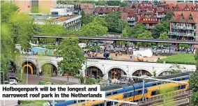  ?? ?? Hofbogenpa­rk will be the longest and narrowest roof park in the Netherland­s