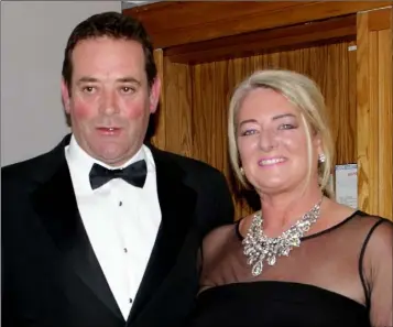 ??  ?? Daniel Robinson and Marianne Moran from Castlebrid­ge at the Black Tie Ball and auction for Wexford Hospice Homecare, SERT and Wexford Alzheimers in the Talbot Hotel on Friday night.
