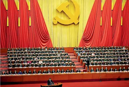  ?? PHOTO: REUTERS ?? Chinese President Xi Jinping speaks during the opening session of the 19th National Congress of the Communist Party of China.