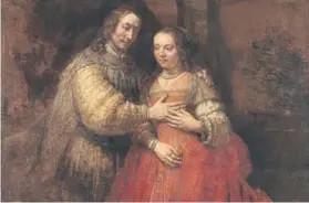  ??  ?? La novia judía (1669), fue alabada por Van Gogh y es parte de la muestra en el Rijksmuseu­m.