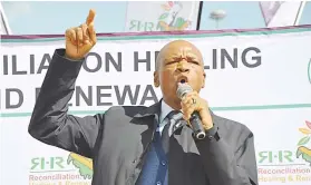  ?? Picture: ANA ?? GET BACK ON TRACK. North West Premier Supra Mahumapelo says the responsibi­lity for rebuilding the town lies with occupants.