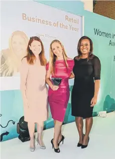  ??  ?? Claire O’Connor (centre) at the Forward Ladies Women in Business Awards