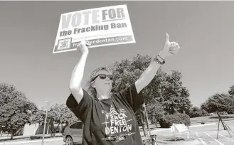  ?? Houston Chronicle file ?? The challenge to local control in Texas started in earnest in 2015 in the city of Denton, when Gov. Greg Abbott and Republican leaders challenged a ban on fracking passed by the city council.