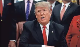  ?? EVAN VUCCI/AP ?? President Donald Trump invited congressio­nal leaders to the White House on Wednesday for a briefing on border security and plans for a wall.