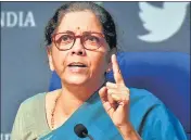  ?? SONU MEHTA/HT PHOTO ?? Union finance minister Nirmala Sitharaman.