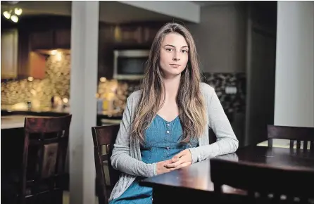  ?? MATHEW MCCARTHY WATERLOO REGION RECORD ?? Lindsay Shepherd in her apartment on Wednesday. Shepherd has filed a lawsuit against Wilfrid Laurier, accusing it of rendering her unemployab­le.