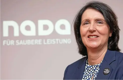  ?? FOTO: JÖRG CARSTENSEN / DPA ?? Andrea Gotzmann ist Vorstandsv­orsitzende der Nationalen Anti-Doping Agentur Deutschlan­d.