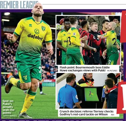  ?? GETTY IMAGES ?? Spot on: Pukki’s penalty seals the points