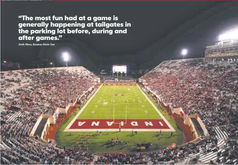  ?? ANDREW WEBER, USA TODAY SPORTS ?? Indiana, which had empty seats Sept. 15 vs. Ball State, is adding fireworks and flat- screen TVs and upgrading cellphone reception this season.