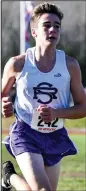  ??  ?? St. Raphael freshman Andrew Worton was the fifth finisher for his team on Saturday at the R.I. State Meet, a distinctio­n that helped the Saints earn a beth to the New England meet.