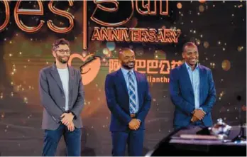 ?? ?? ABH 2023 third prize winner Ayman Bazaraa, CEO of Sprints; first prize winner Dr Ikpeme Neto, CEO of Wellahealt­h; and second prize winner Thomas Njeru, CEO of Pula.