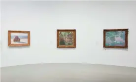  ?? Fennessy/NGV Internatio­nal ?? Three Monet works hang on the wall of the National Gallery of Victoria. Photograph: Sean