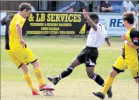  ?? Picture: Brogue Stevens ?? Herne Bay end this Faversham attack on Bank Holiday Monday