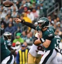  ?? GREGORY VASIL, CAL SPORT MEDIA/ZUMA PRESS/TNS ?? Here’s one you should put on your must-see list: the Dec. 10 meeting between the Rams’ Jared Goff, left, and the Eagles’ Carson Wentz.