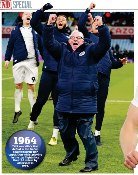  ?? PA ?? Party time: Steve Evans leads the cheers after Stevenage caused a seismic shock at Villa Park