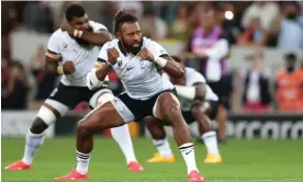  ?? Photograph: Charly Triballeau/AFP/Getty Images ?? Fiji, lead by Waisea Nayacalevu, have their sights set on a first World Cup semi-final apperance.