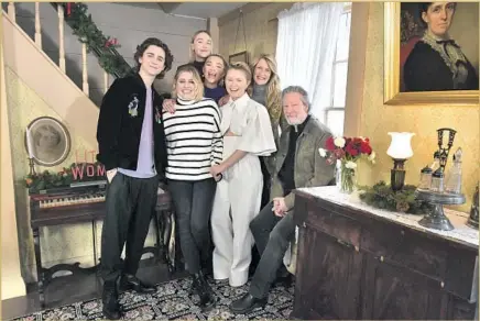  ?? Paul Marotta Getty Images for Sony Pictures Entertainm­ent ?? TIMOTHÉE CHALAMET, Greta Gerwig, Saoirse Ronan, Florence Pugh, Eliza Scanlen, Laura Dern and Chris Cooper at the house.